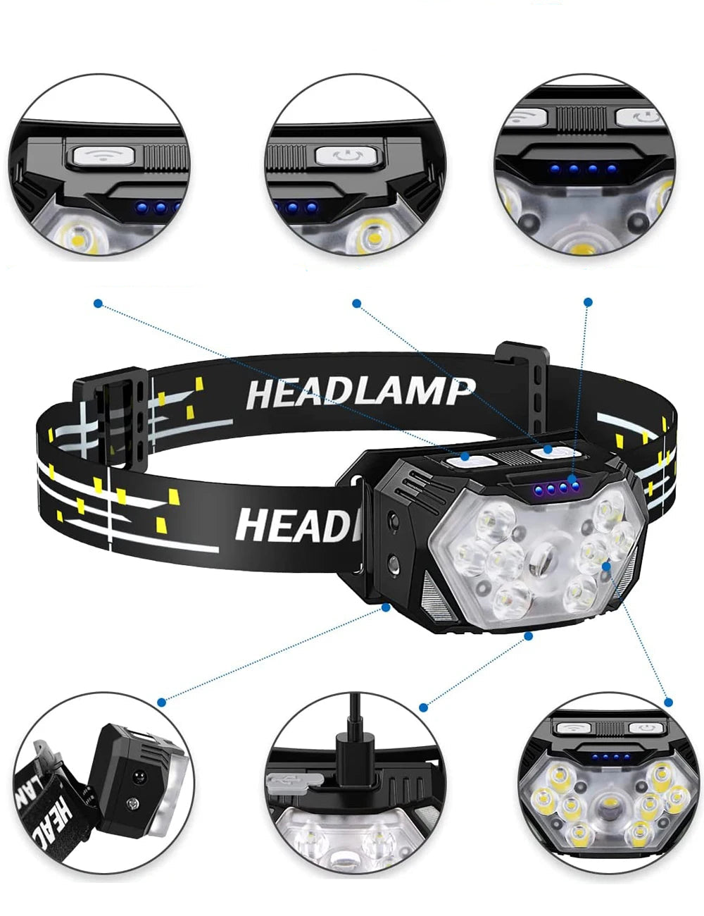 2000 lumenes 9 LED-es fejlámpa - Beyond Base Camp