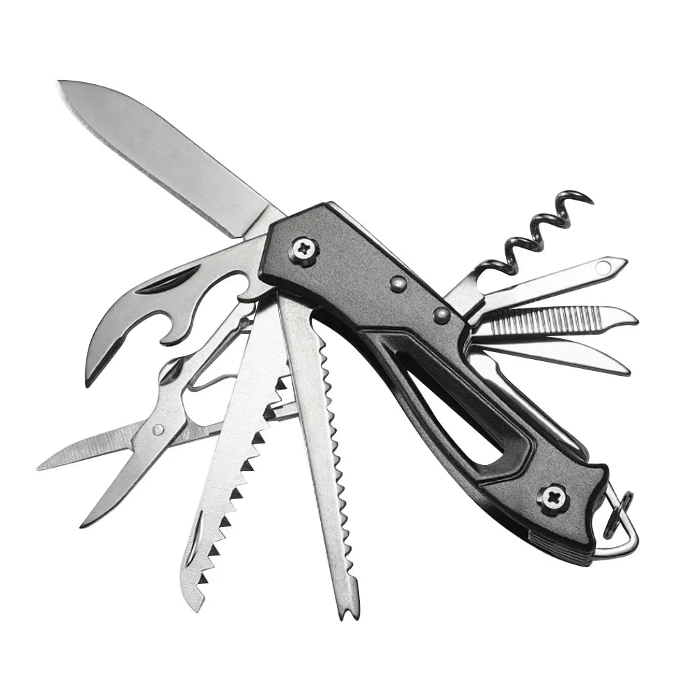 Multi-Functional Swiss Knife Outdoor Camp Multi-Tool Bottle Opener Portable Folding Knife Scissors Saw Military Pocket Knife - Beyond Base Camp