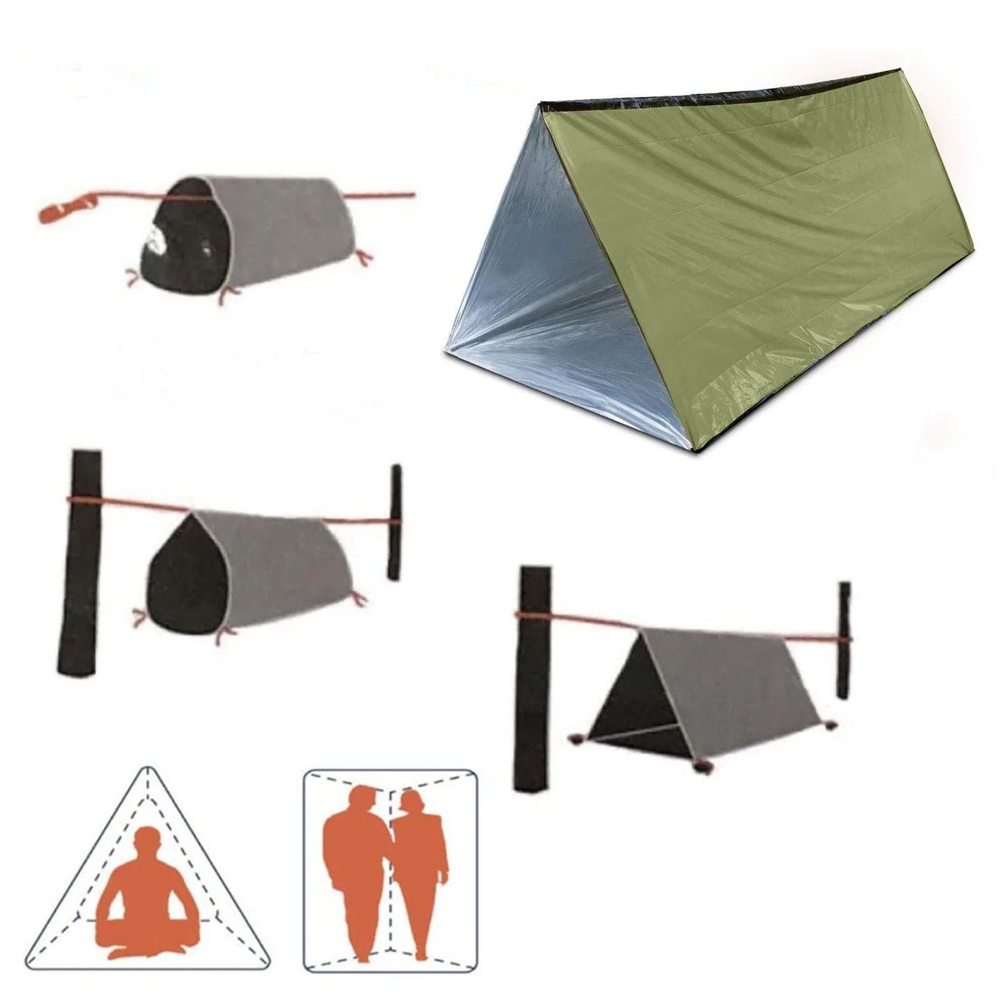 Kompakt 2 Fős vészhelyzeti mylar sátor - Beyond Base Camp
