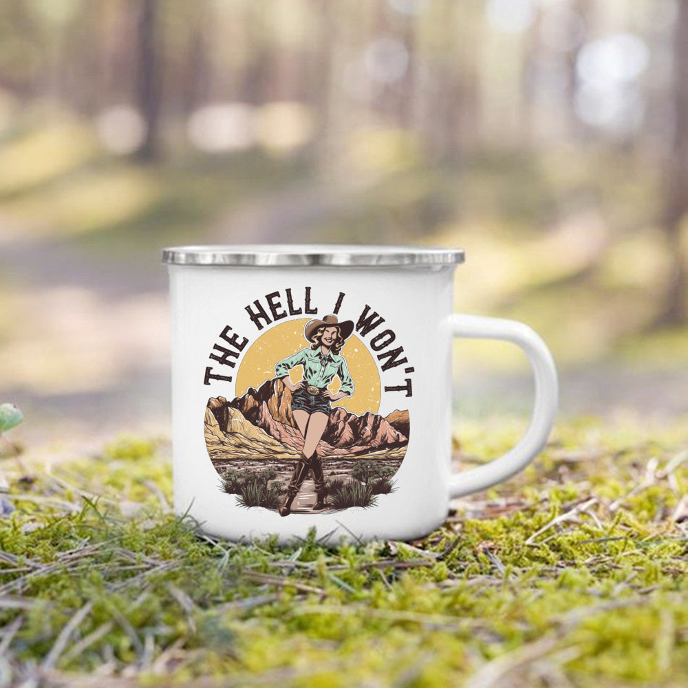 Charming Enamel Mug with Cool Design - Beyond Base Camp
