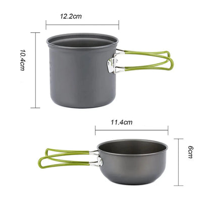 Camping Pots Cookware Set Portable Outdoor Cooking  Tableware for Hiking Trekking Picnic Fishing Mountaineering - Beyond Base Camp