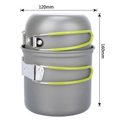 Camping Pots Cookware Set Portable Outdoor Cooking  Tableware for Hiking Trekking Picnic Fishing Mountaineering - Beyond Base Camp