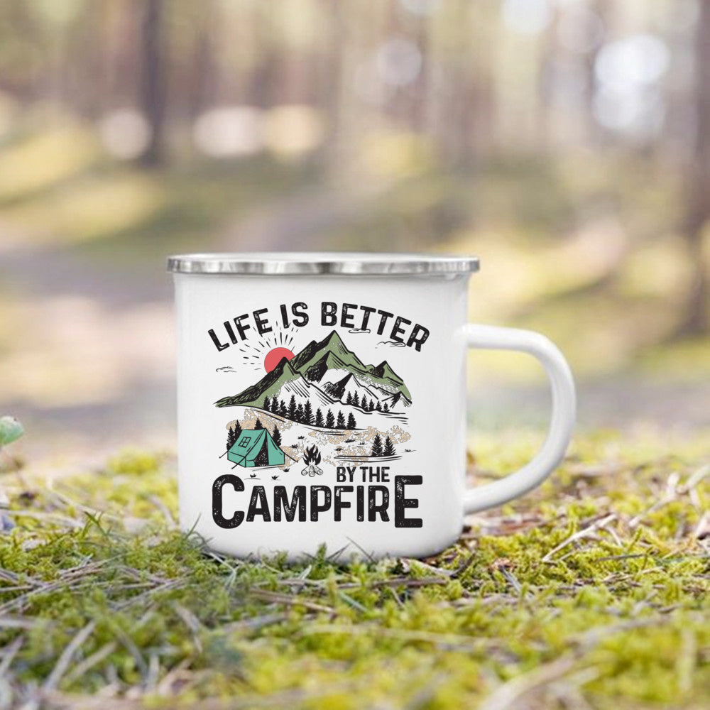 Charming Enamel Mug with Cool Design - Beyond Base Camp